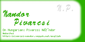 nandor pivarcsi business card